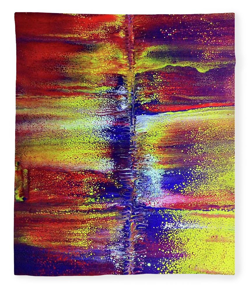Heatwave Fleece Blanket featuring the painting Heatwave by Anna Adams