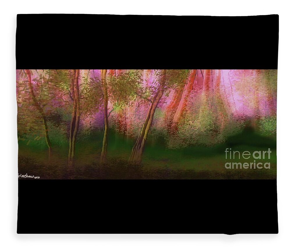 Trees Fleece Blanket featuring the digital art Heaven's Garden by Julie Grimshaw