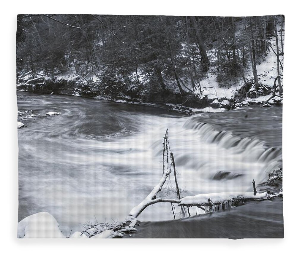  Fleece Blanket featuring the photograph Henry Church Rock Falls by Brad Nellis
