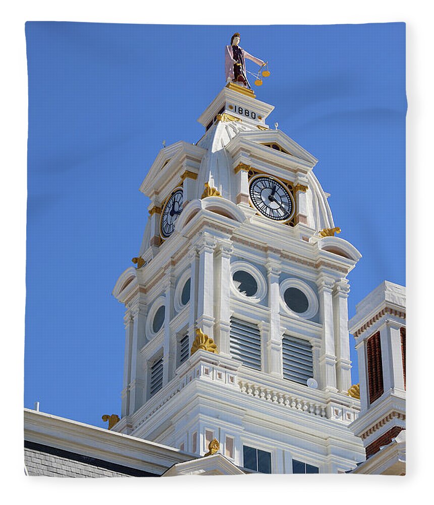 Henry County Courthouse Fleece Blanket featuring the photograph Henry County Courthouse Napoleon Ohio 9943 by Jack Schultz