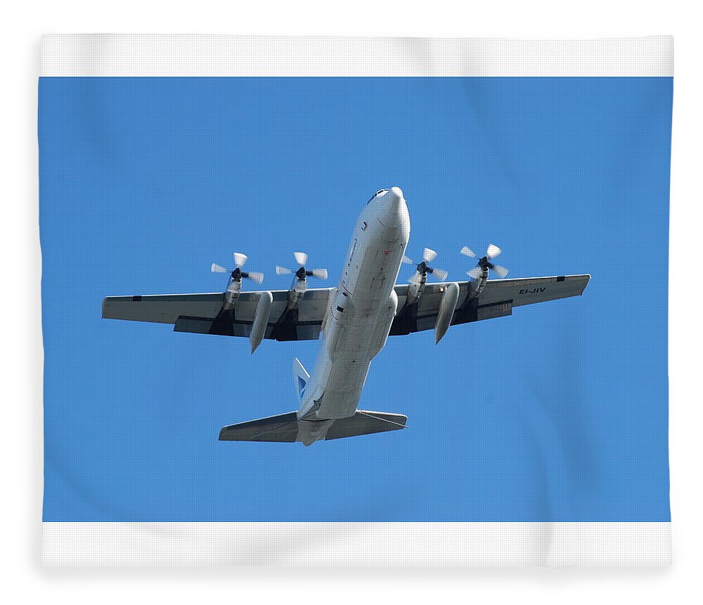 C130 Hercules Fleece Blanket featuring the photograph Hercules by Neil R Finlay