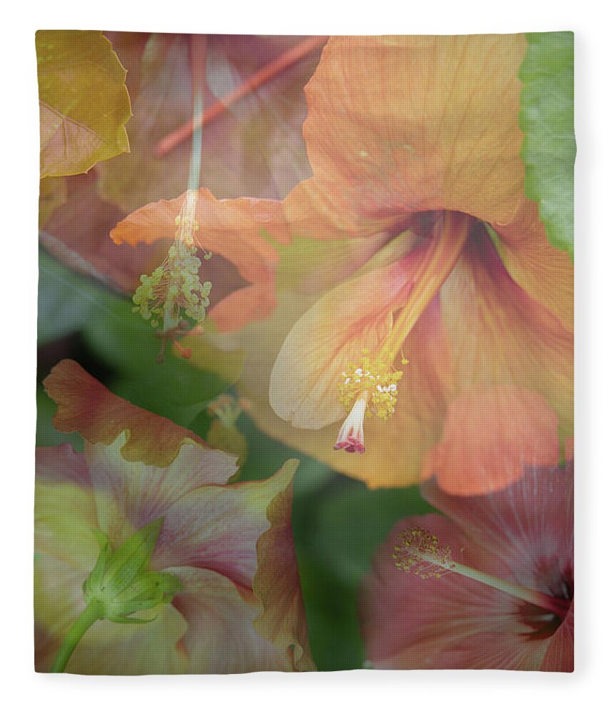 Flowers Fleece Blanket featuring the photograph Hibiscus Multiple by M Kathleen Warren