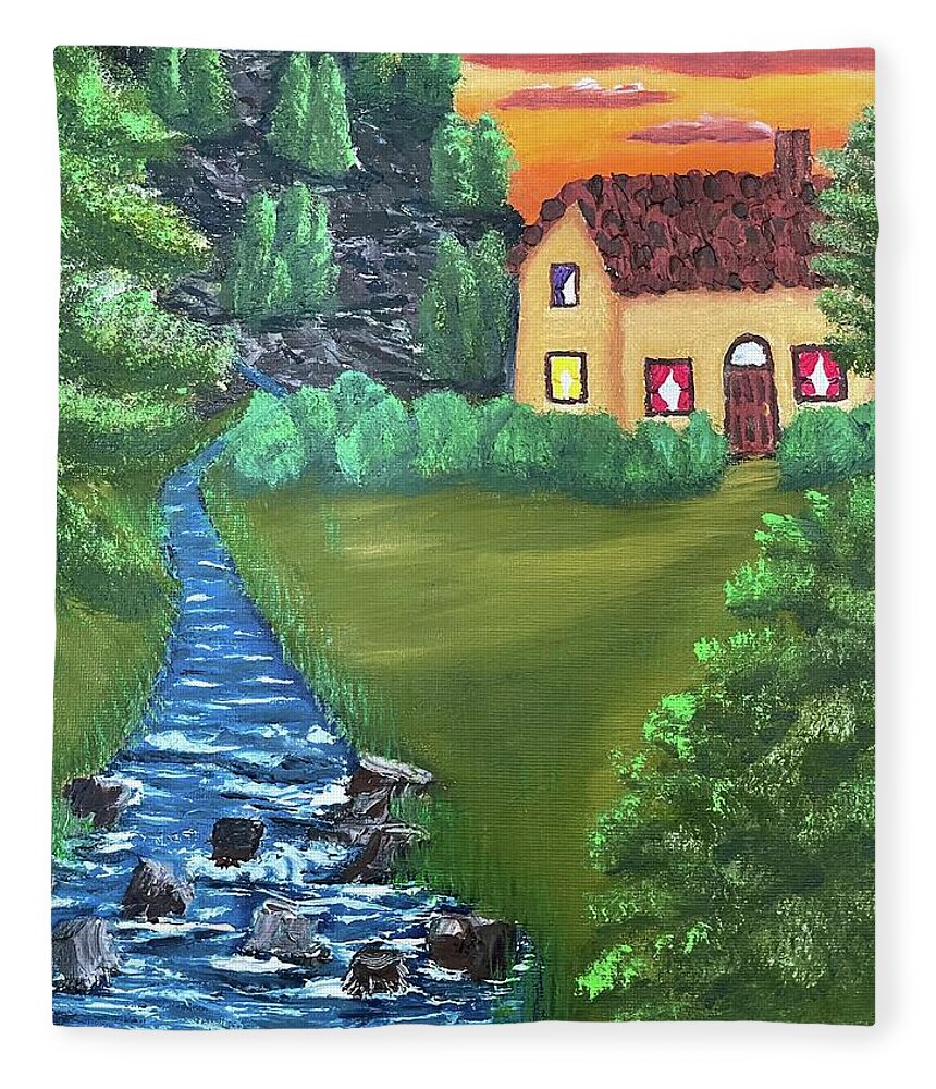 Oil Painting Fleece Blanket featuring the painting Hideaway by Lisa White