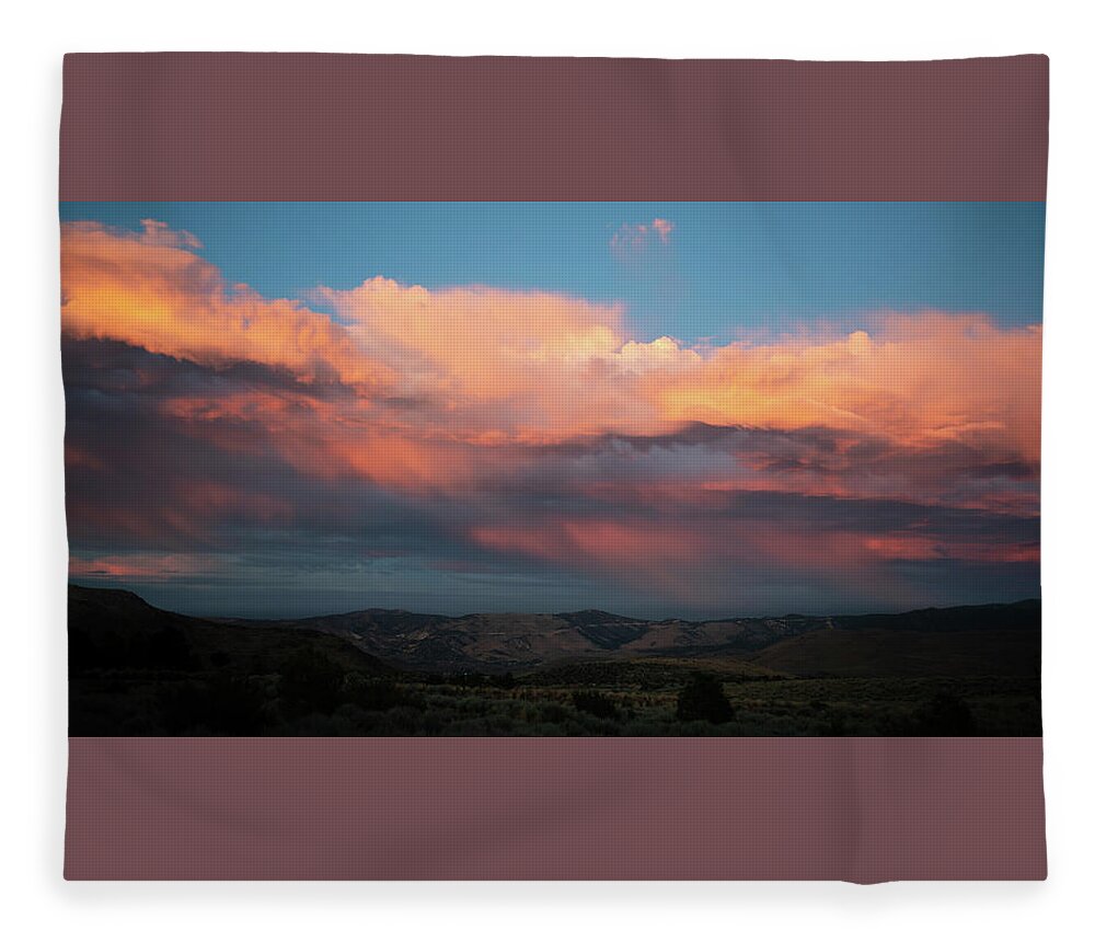 Sunset Fleece Blanket featuring the photograph High Desert Skies 7 by Ron Long Ltd Photography