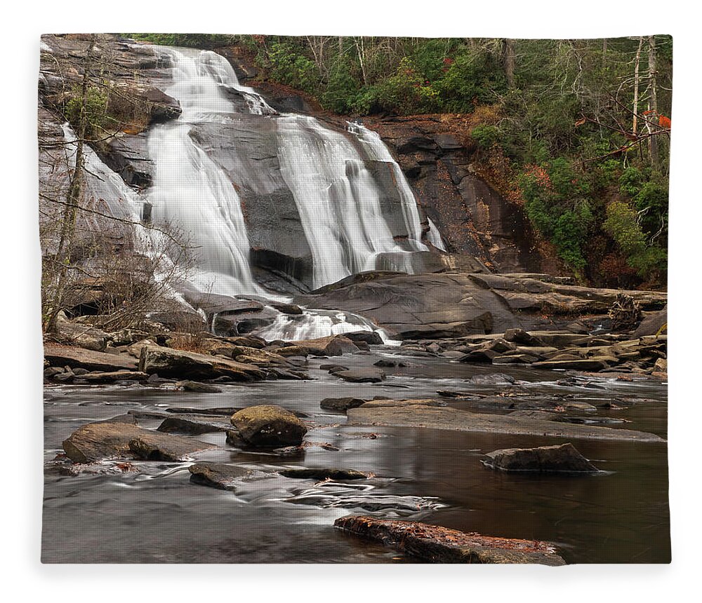 Dupont State Forest Fleece Blanket featuring the photograph High Falls At Dupont State Forest by Kristia Adams
