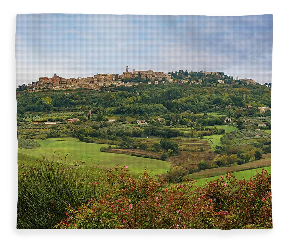 Italy Fleece Blanket featuring the photograph Hillside village in Tuscany by Robert Miller