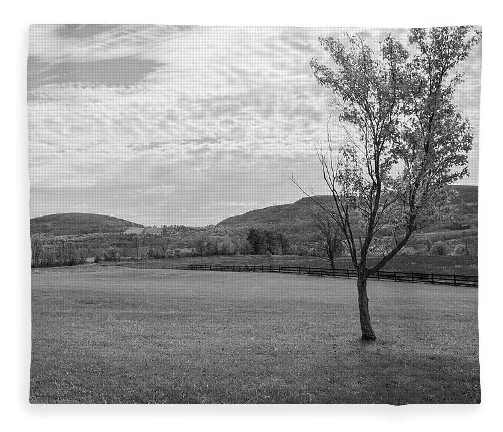 Hills Fleece Blanket featuring the photograph Hilly Landscape - Black and White by Angie Tirado