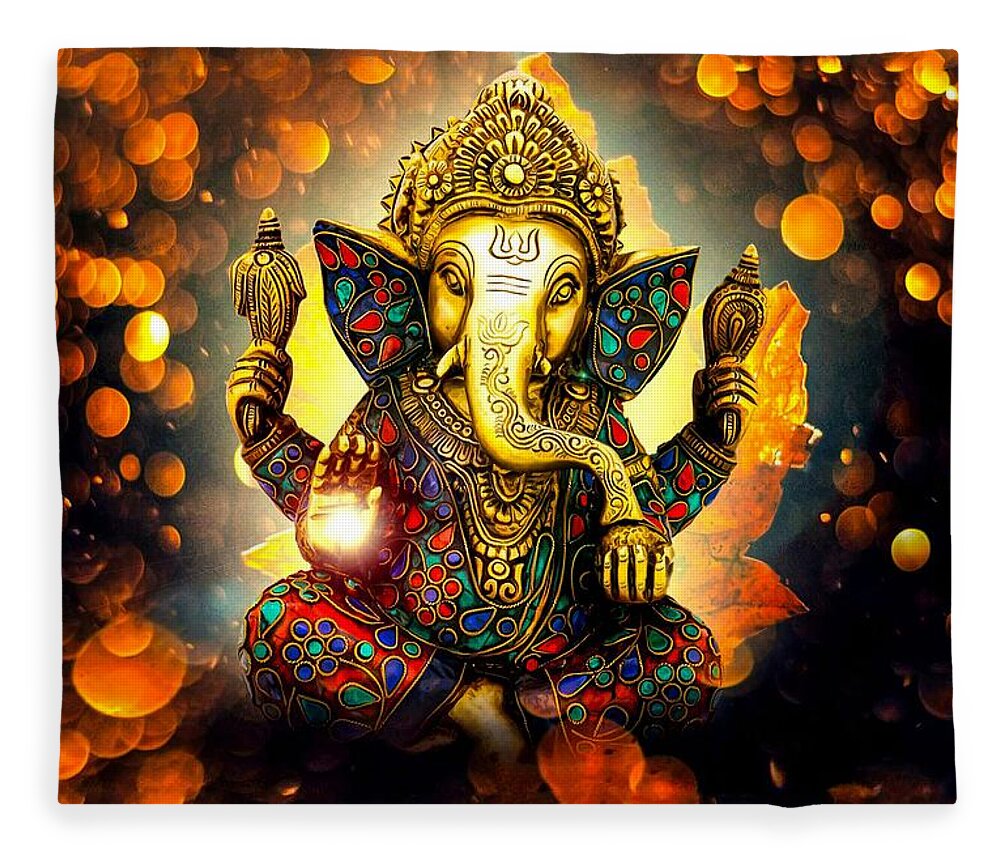 Hindu God Ganesha. Wall Art Canvas. Canvas Prints Fleece Blanket ...