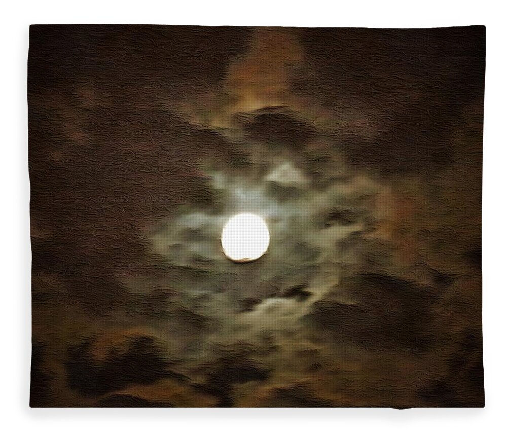  Fleece Blanket featuring the mixed media Hole in the Clouds by Christopher Reed
