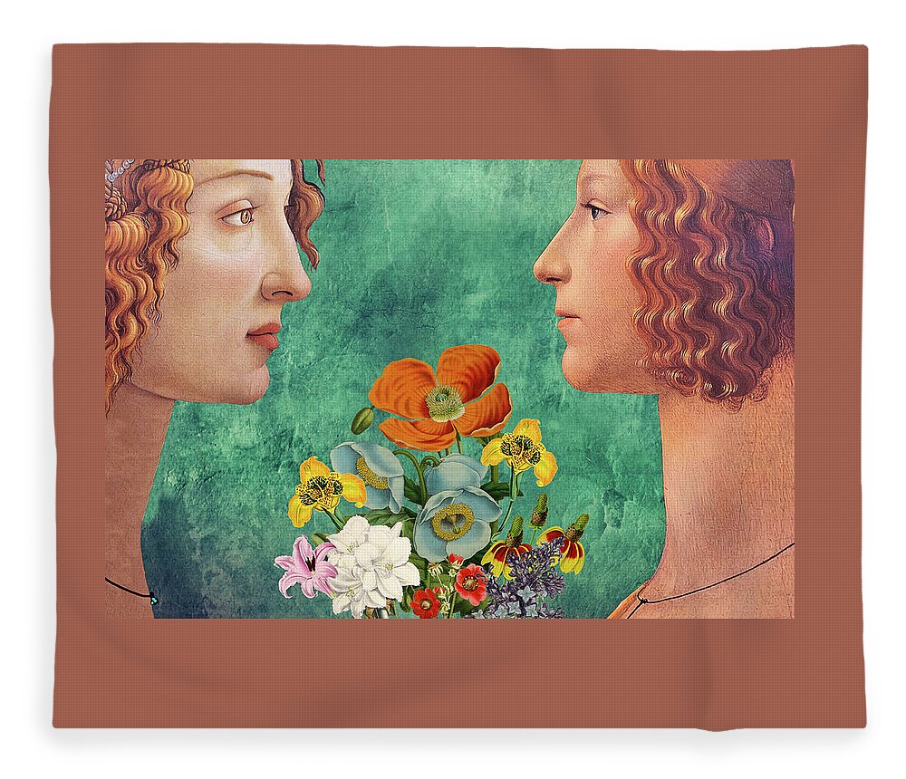 Sandro Botticelli Fleece Blanket featuring the digital art Homage to Sandro Botticelli by Lorena Cassady