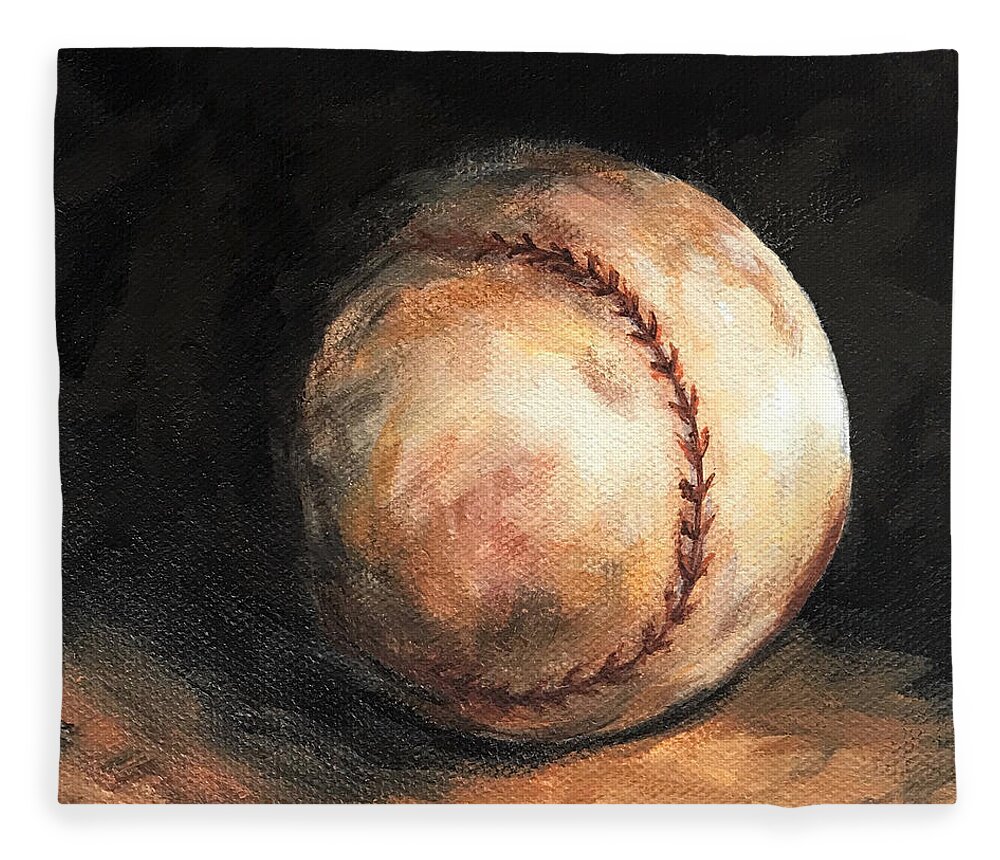 Baseball Fleece Blanket featuring the painting Home Run II by Torrie Smiley