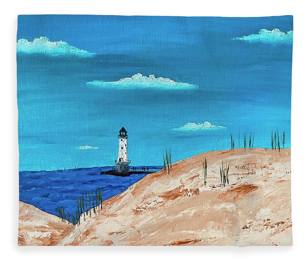 Oil Painting Fleece Blanket featuring the painting Home View by Lisa White
