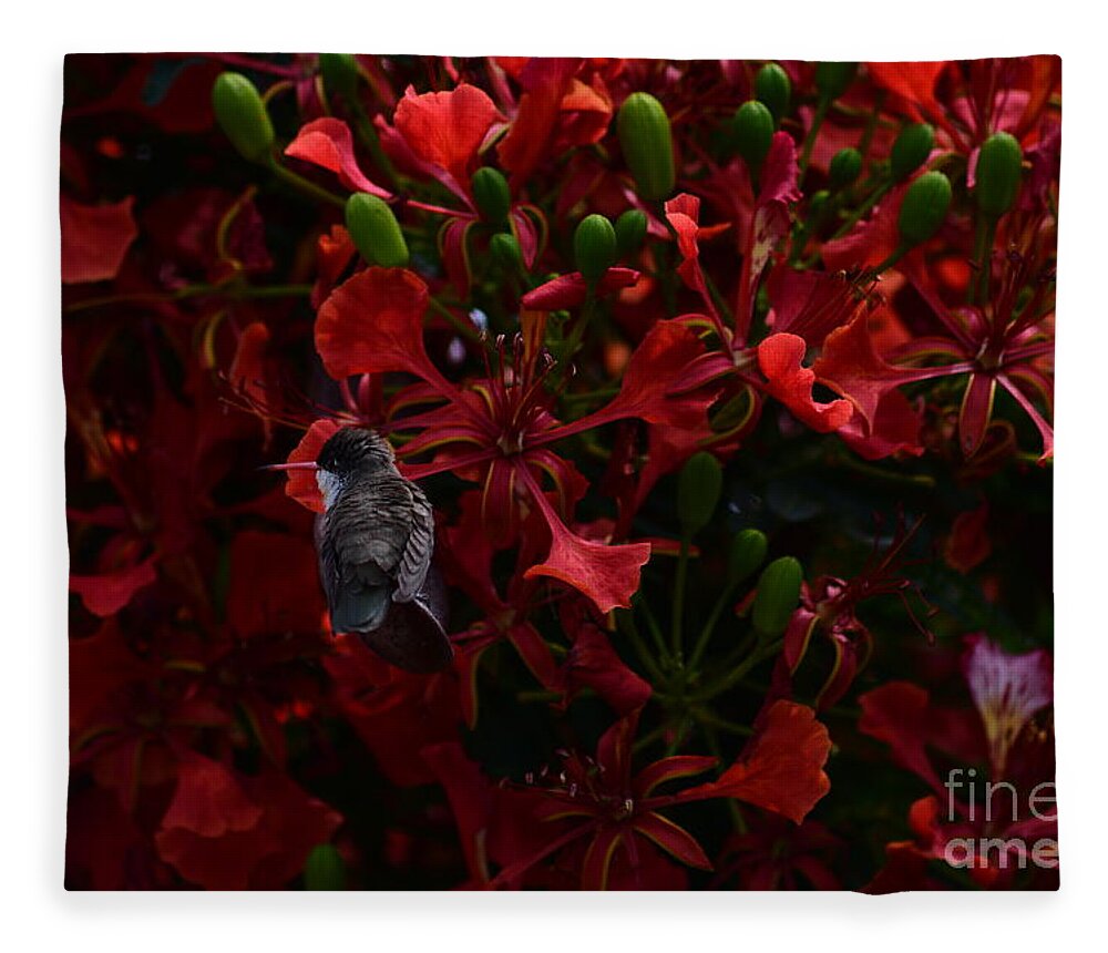 Flower Fleece Blanket featuring the digital art Honey by Yenni Harrison