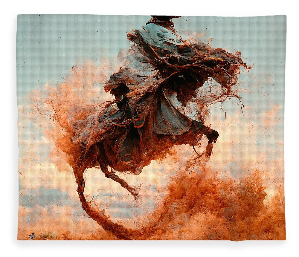 Horse Fleece Blanket featuring the digital art Horses #11 by Craig Boehman