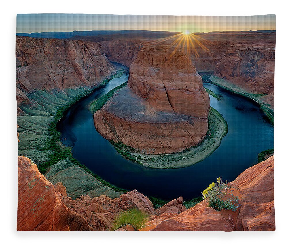 Horseshoe Bend Fleece Blanket featuring the photograph Horseshoe Bend by Peter Boehringer