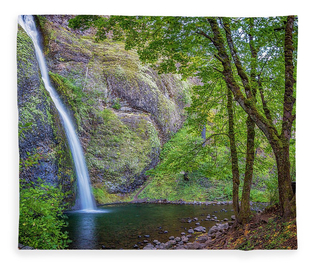 Horsetail Falls Fleece Blanket featuring the photograph Horsetail Falls by Belinda Greb