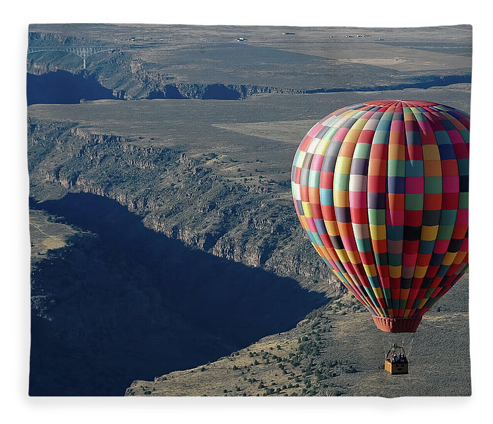 Balloon Fleece Blanket featuring the photograph Hot Air Balloon #3 by Steve Templeton