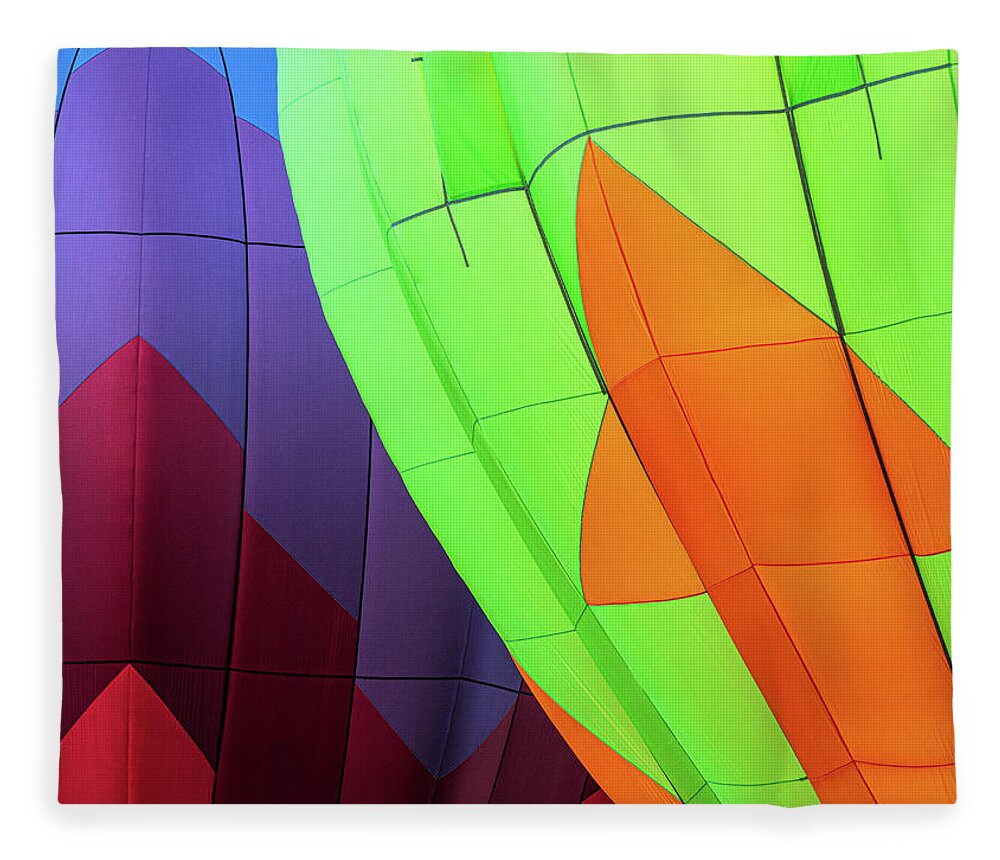 New Jersey Fleece Blanket featuring the photograph Hot Air Balloons Up Close by Kristia Adams