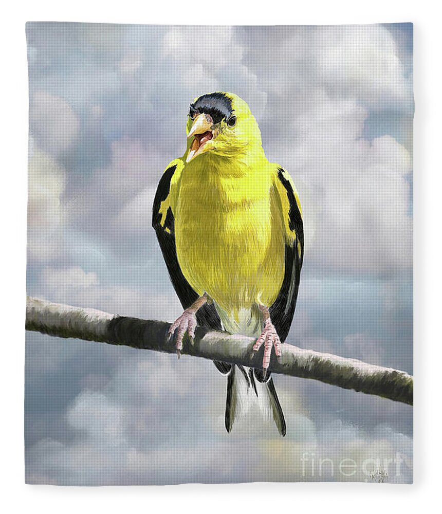 Bird Fleece Blanket featuring the digital art Hot And Bothered by Lois Bryan