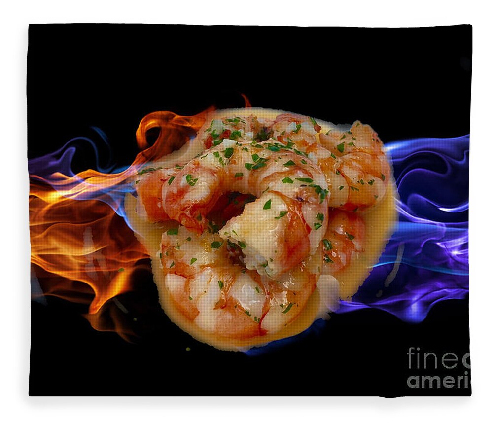 Shrimp Fleece Blanket featuring the photograph Hot Shrimp by Thomas Schroeder
