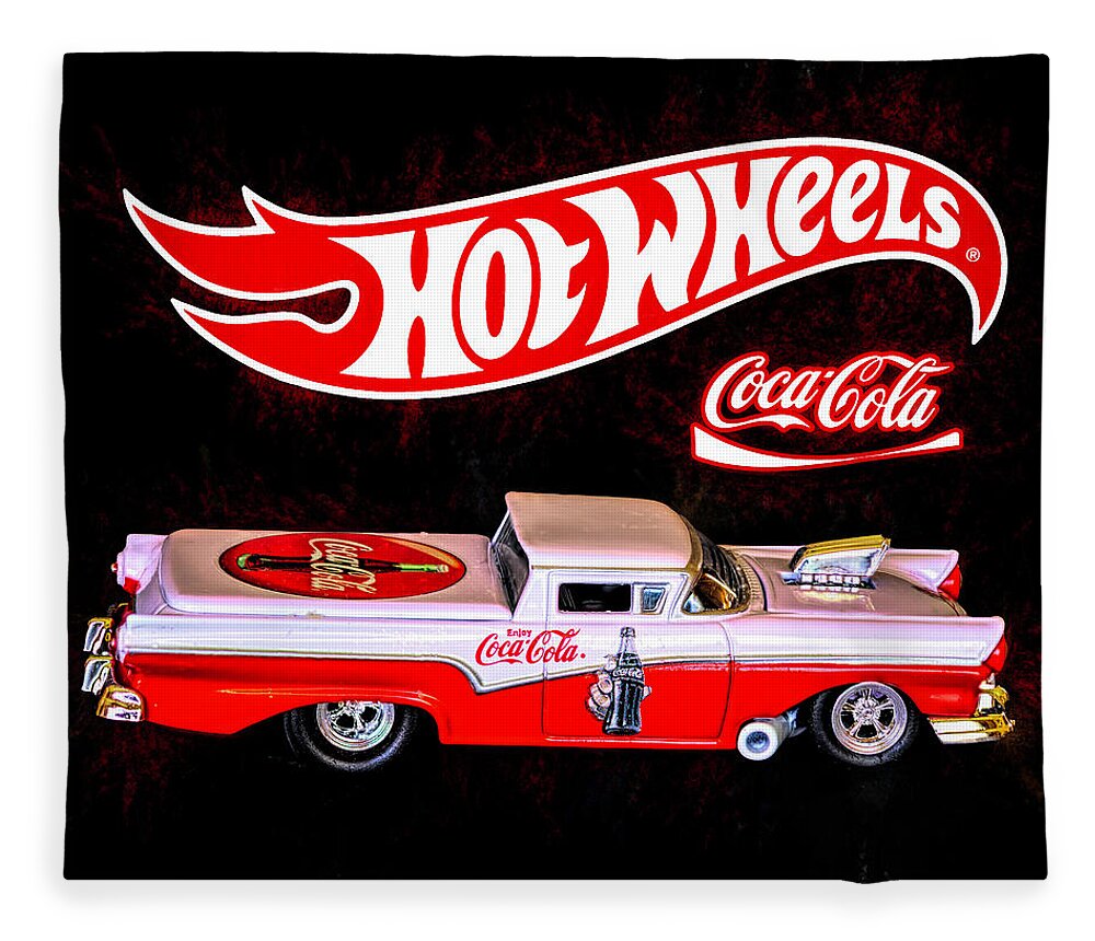 57 Ford Ranchero Blown Pro Street Rod Fleece Blanket featuring the photograph Hot Wheels Coca Cola 57 Ford Ranchero 2 by James Sage