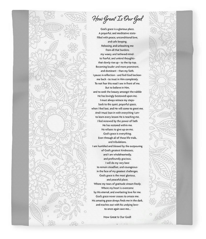 God's Grace Fleece Blanket featuring the digital art How Great Is Our God - Poetry by Tanielle Childers