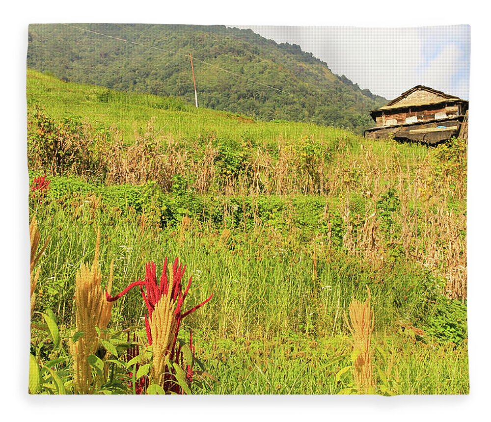 Nepal Fleece Blanket featuring the photograph How Green Was My Valley by Josu Ozkaritz