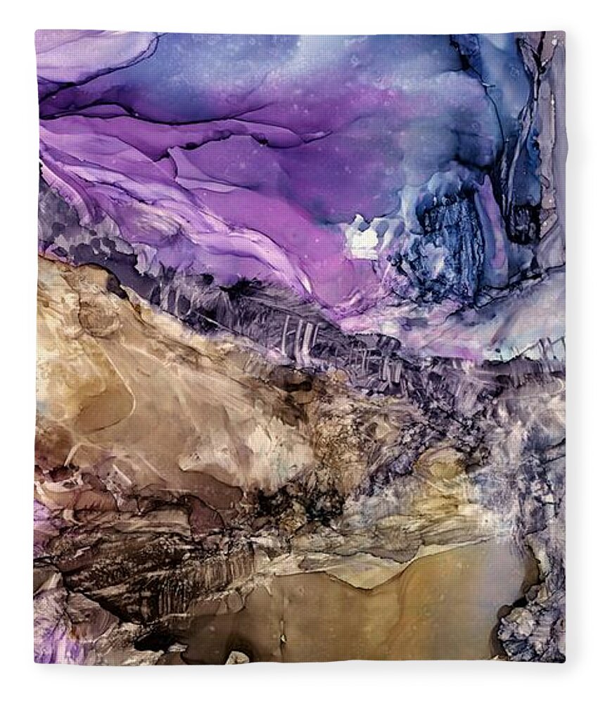 Soft Fleece Blanket featuring the painting How you look at it by Angela Marinari