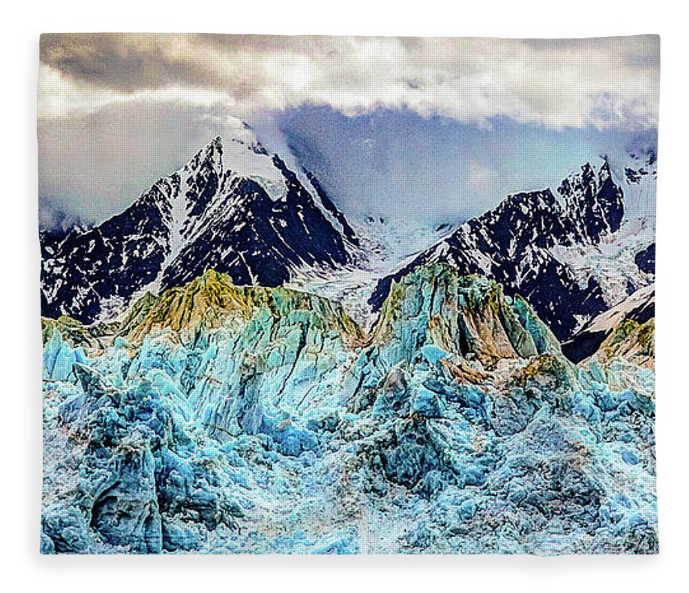 Hubbard Glacier Alaska Fleece Blanket featuring the photograph Hubbard Glacier - Alaska by David Morehead