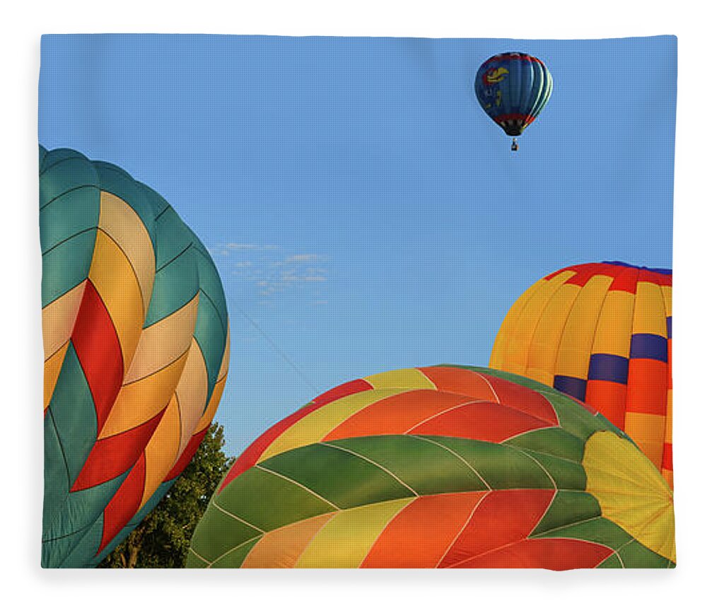 Hot Air Balloons Fleece Blanket featuring the photograph Huff and Puff Balloons by Rod Seel