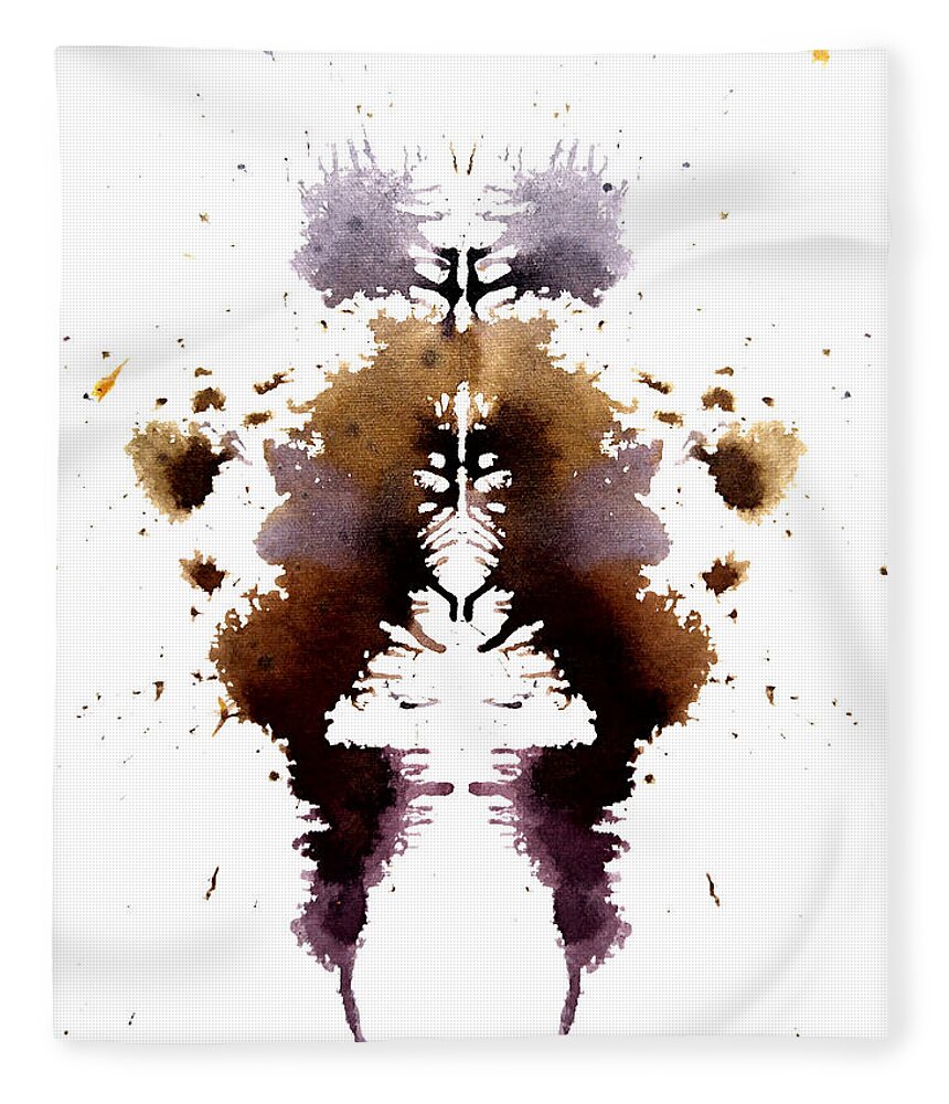 Abstract Fleece Blanket featuring the painting Human and Higher Self by Stephenie Zagorski