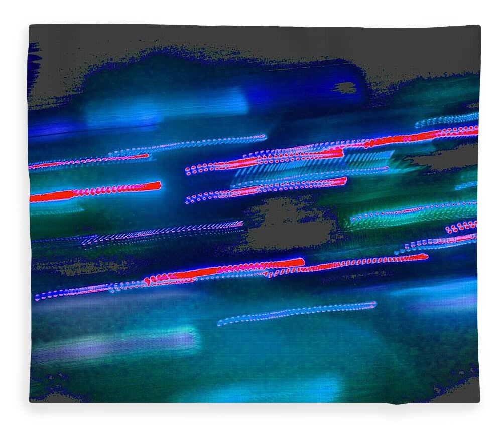 Abstract Fleece Blanket featuring the digital art Hyperdrive Engaged by T Oliver
