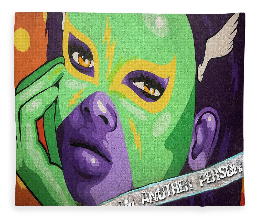 Face Fleece Blanket featuring the photograph I am another person by Micah Offman