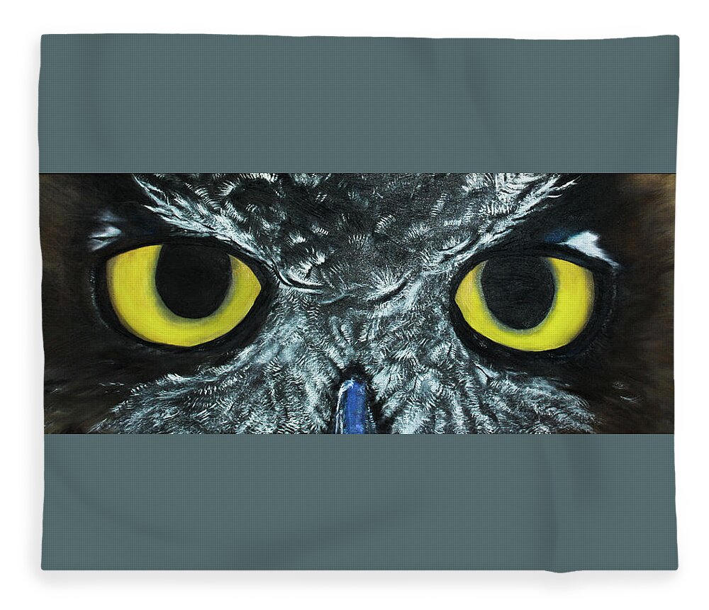 Oil Painting Fleece Blanket featuring the painting I See You by Tracy Hutchinson