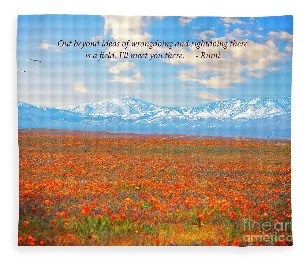 Rumi Fleece Blanket featuring the photograph I will meet you there by Stella Levi