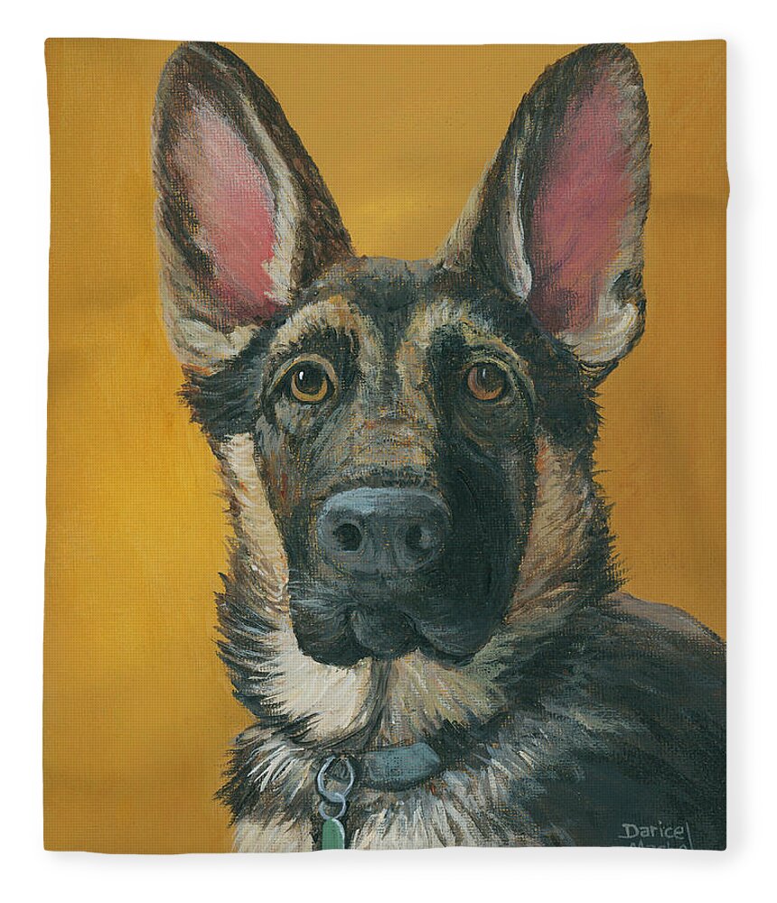 Dog Fleece Blanket featuring the painting Iashma by Darice Machel McGuire