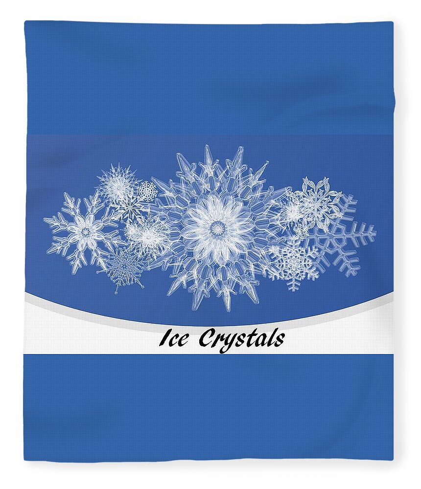 Ice Fleece Blanket featuring the mixed media Ice Crystals Blue by Nancy Ayanna Wyatt
