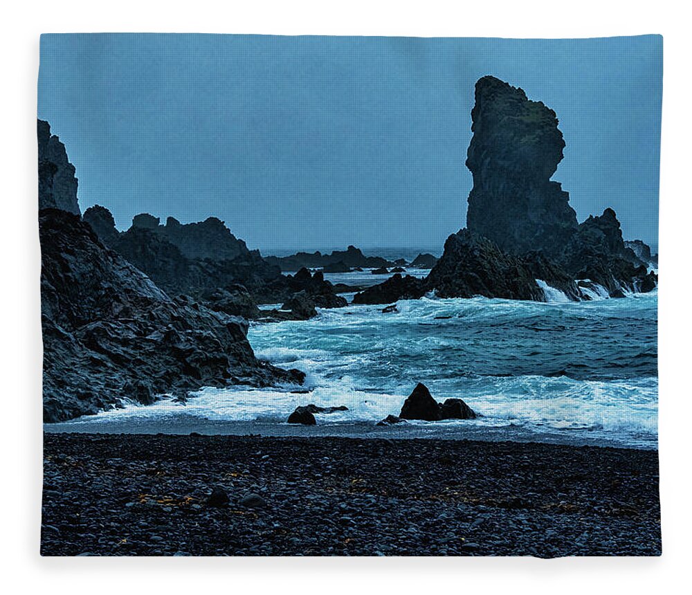 Iceland Fleece Blanket featuring the photograph Iceland Coast by Tom Singleton