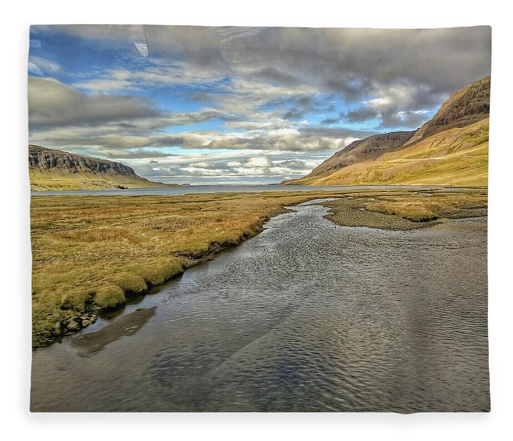 Iceland Fleece Blanket featuring the photograph Iceland water and sky by Yvonne Jasinski