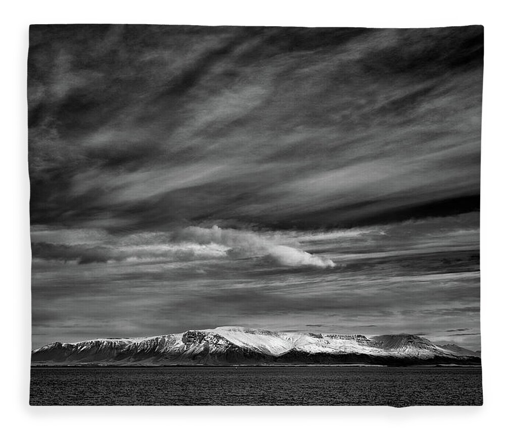 Kambshorn Fleece Blanket featuring the photograph Icelandic Mountains by Nigel R Bell