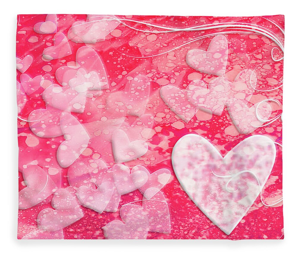 Hearts Fleece Blanket featuring the mixed media Icing on the Cake by Moira Law