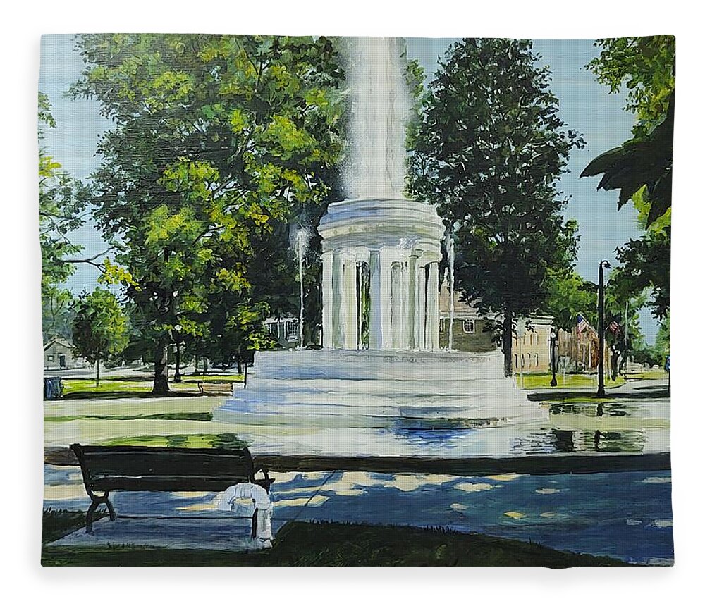 Marshall Michigan Fleece Blanket featuring the painting Icon by William Brody
