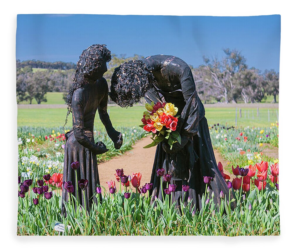 Tulips Fleece Blanket featuring the photograph I'm so Sorry by Elaine Teague