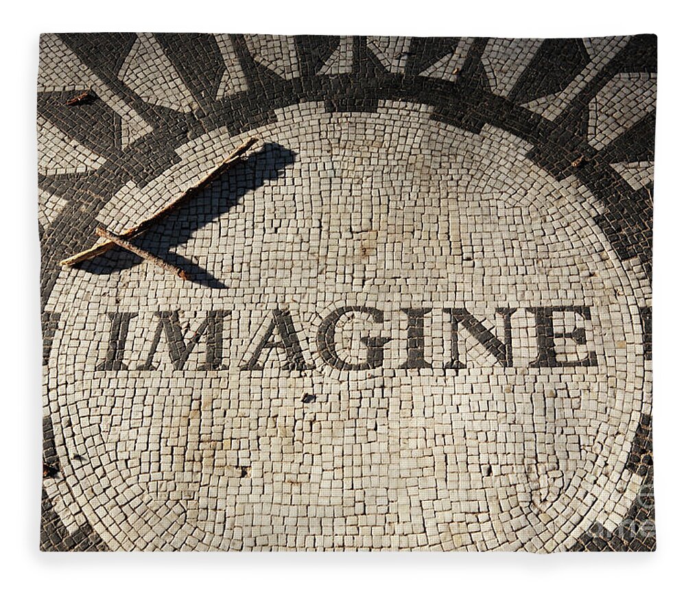 Imagine Fleece Blanket featuring the photograph Imagine Mosaic, Central Park, NYC by Bryan Attewell