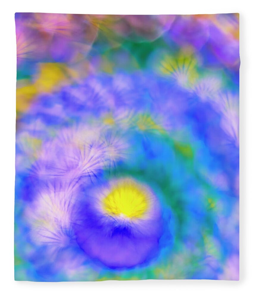 Impression Fleece Blanket featuring the photograph Impression of Pansy and Wild flowers by Ranjay Mitra