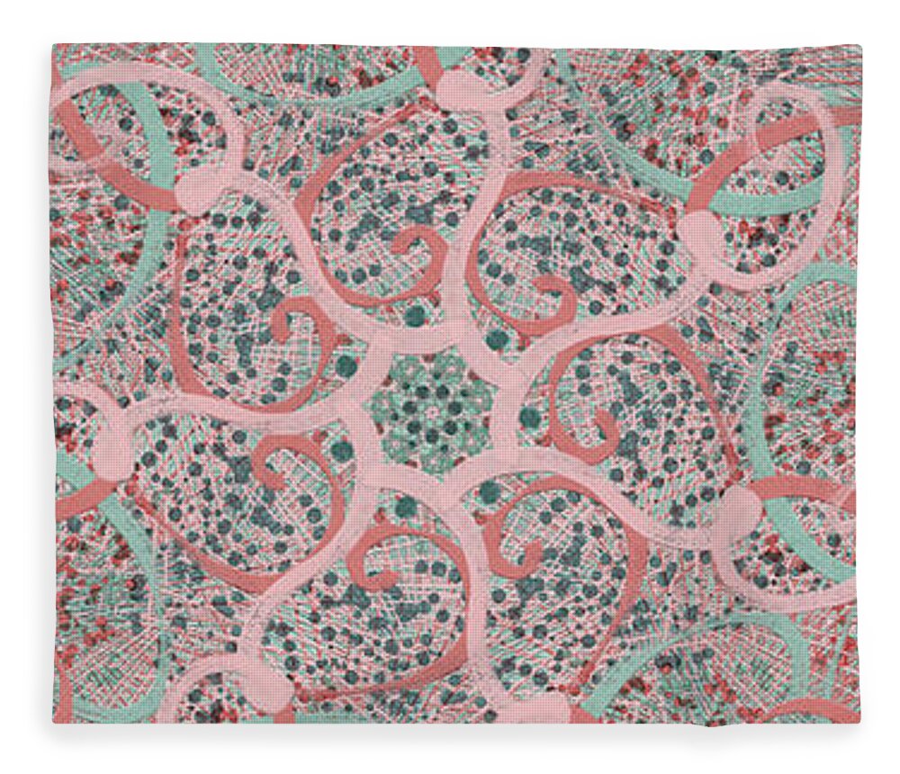 Abstract Fleece Blanket featuring the digital art Improvisation 2271 by Bentley Davis
