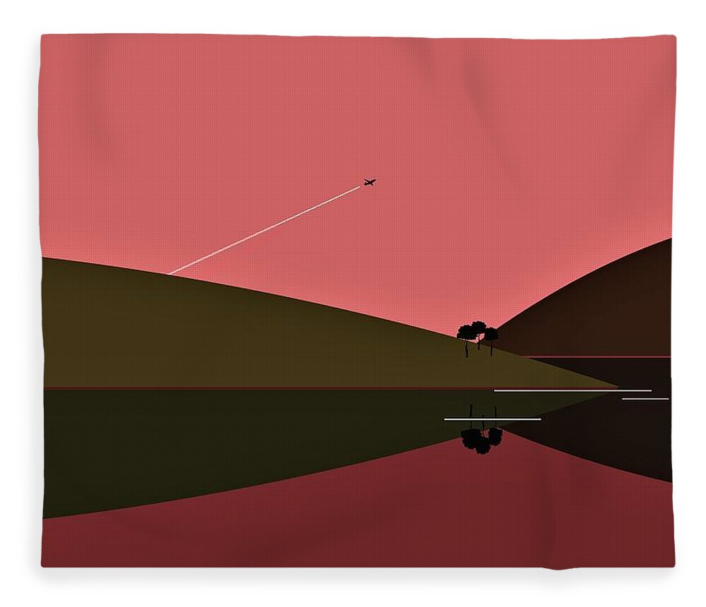 Flying Fleece Blanket featuring the digital art In Flight by Fatline Graphic Art