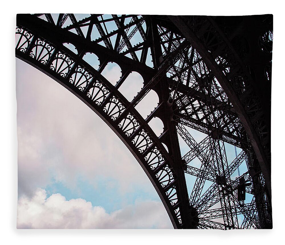 Eiffel Tower Fleece Blanket featuring the photograph In the Clouds - Eiffel Tower - Paris, France by Melanie Alexandra Price