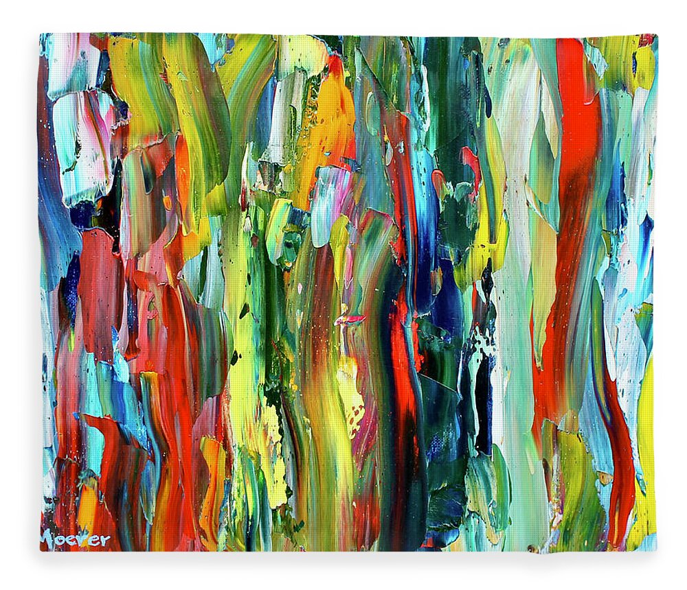 Colorful Fleece Blanket featuring the painting In The Depths by Teresa Moerer