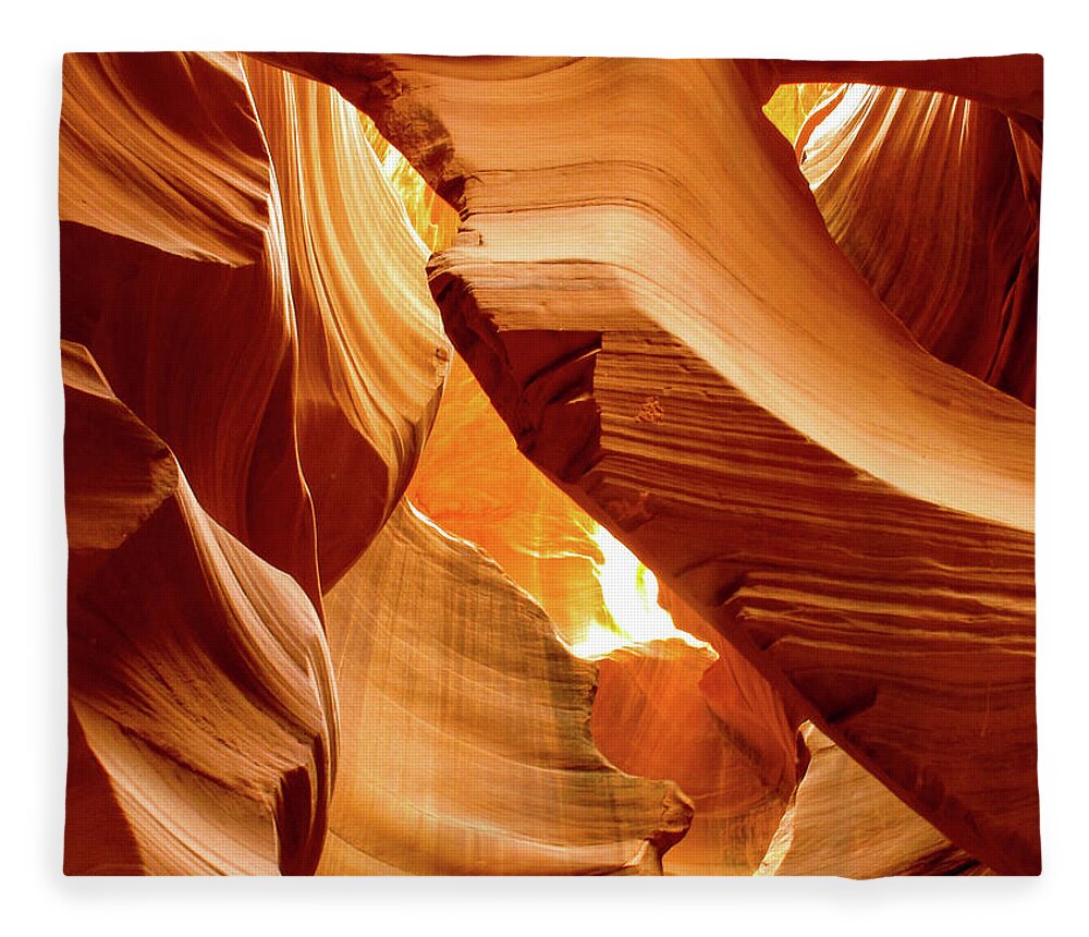 Antelope Canyon Fleece Blanket featuring the photograph In The Desert There Is Only Sand - Antelope Canyon. Page, Arizona by Earth And Spirit